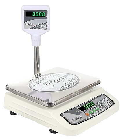 iScale i-05 Weighting Capacity 10kg x 1g Accuracy, Electronic Weighing Scale with Pole Green Display, Stainless Steel Pan, 10x12