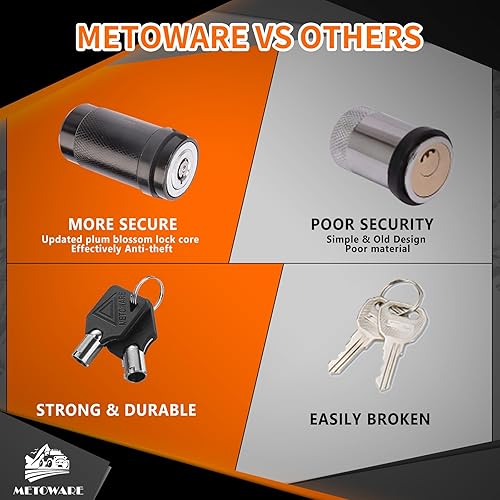 Miniatura 4 de METOWARE Juego de cerradura de enganche y acoplador con llave igual 58 pulgadas de diámetro de 3-12 pulgadas de largo para receptor de clase III IV