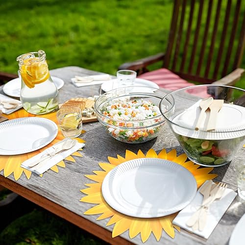 Miniatura 5 de Sinmoe Paquete de 100 manteles individuales desechables de papel a granel de 13 pulgadas, manteles individuales desechables de papel para cena,