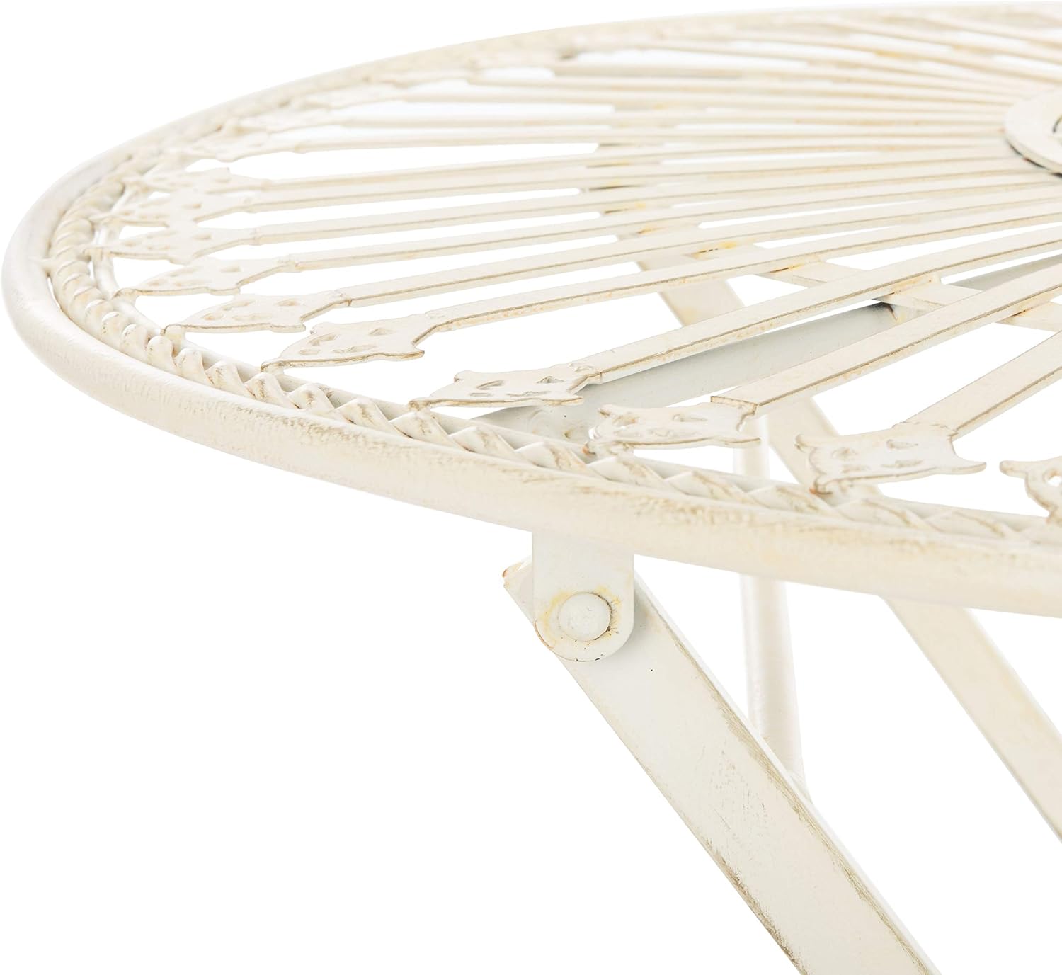 Safavieh PAT5020A Outdoor Collection Belen Pearl White 3-Piece Bistro Set