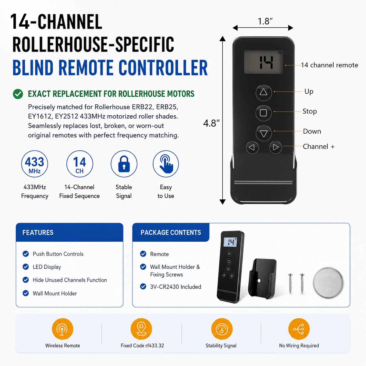 Amazon.com: 15-Channel Blind Remote Controller, Black -Replacement