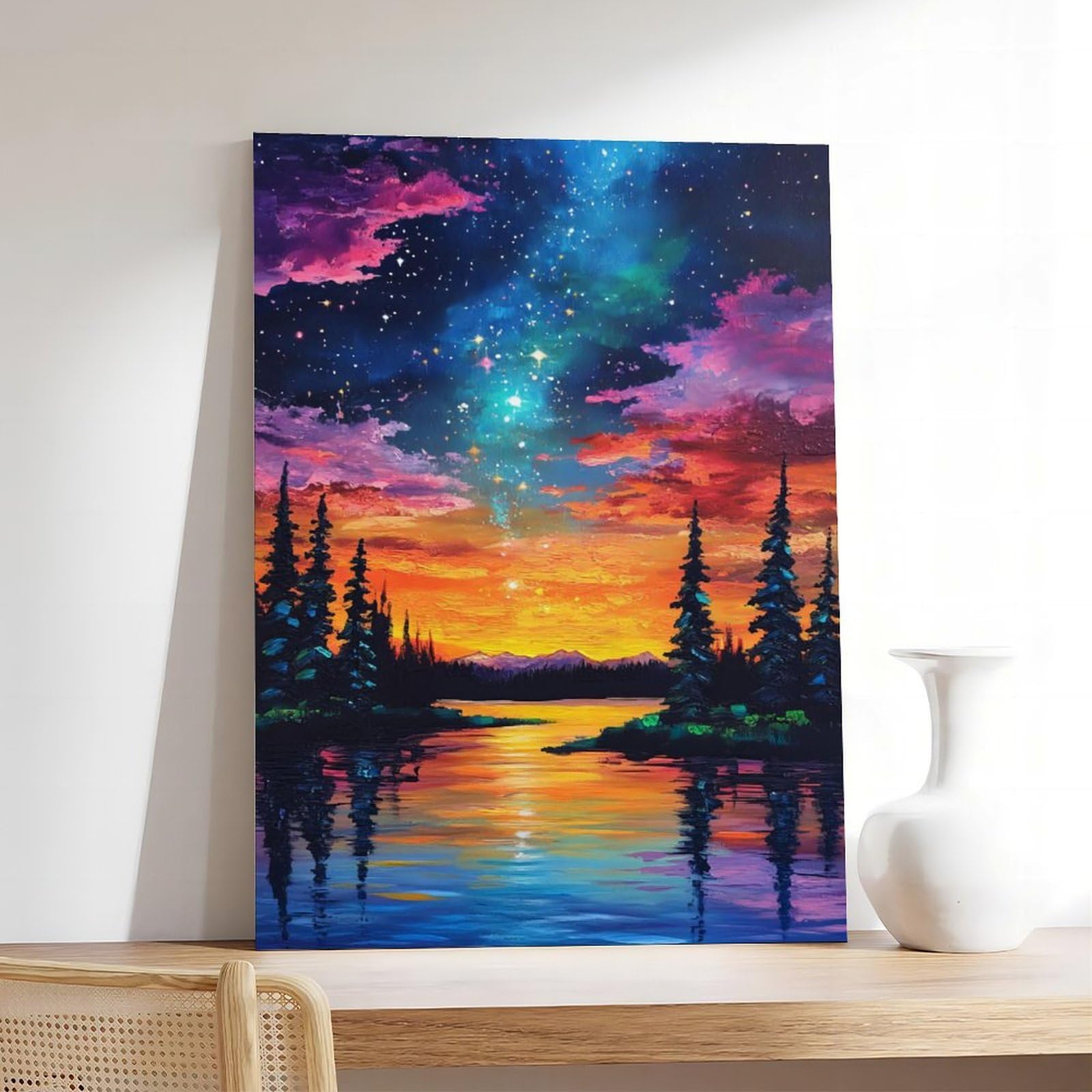 Leinwandposter "A Rotten Sunset And The Milky Way", Schlafzimmerdekoration, Landschaft, Büro, Raumdekoration, Geschenk, 50 x 75 cm