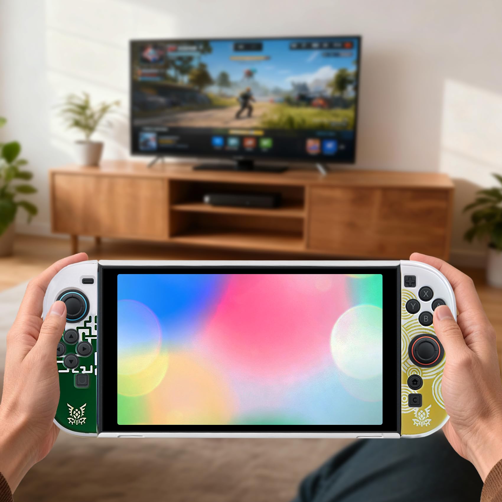 Custodia Switch 2, Cover Rigida Accessori Switch 2 (2025) per console, Antiurto e Antigraffio, Bianco Giallo