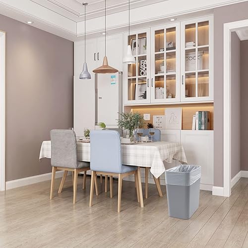Miniatura 6 de Teyyvn Paquete de 3 cubos de basura de 4.5 galones, color gris para el hogar, cocina, oficina, dormitorio, baño