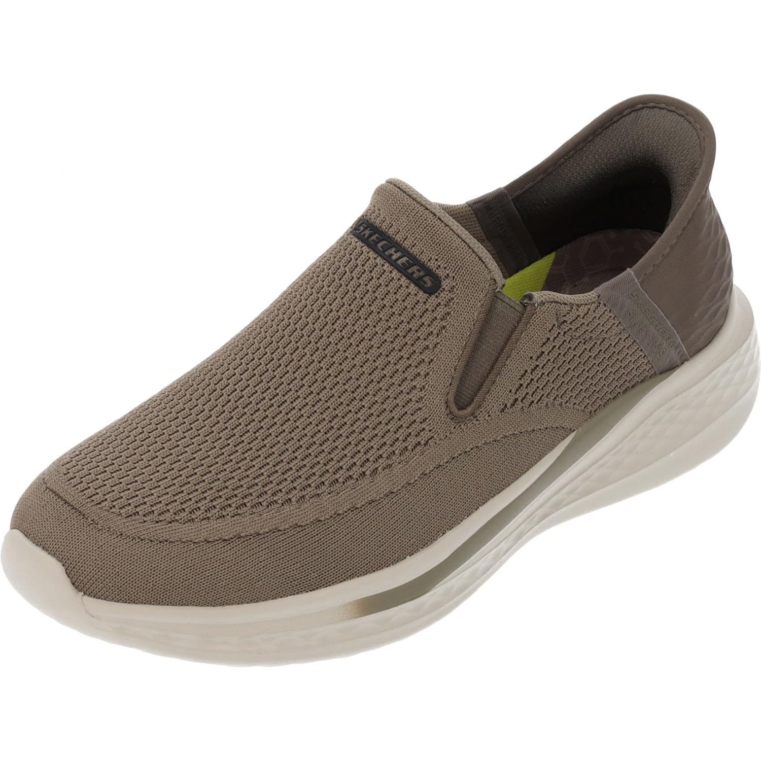 Skechers Men's Slade Deacon Slip-in Trainers, Taupe Knitted Mesh, 12 UK
