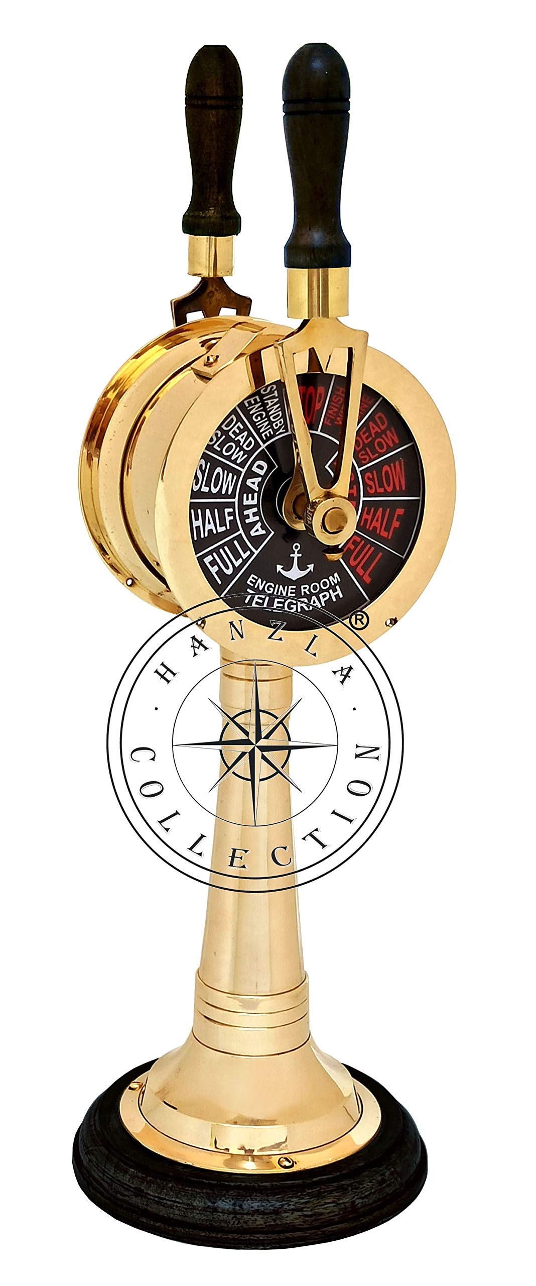 Hanzla Collection15" Polished Brass Ship Telegraph Engine Order Room Collectible Nautical Decor