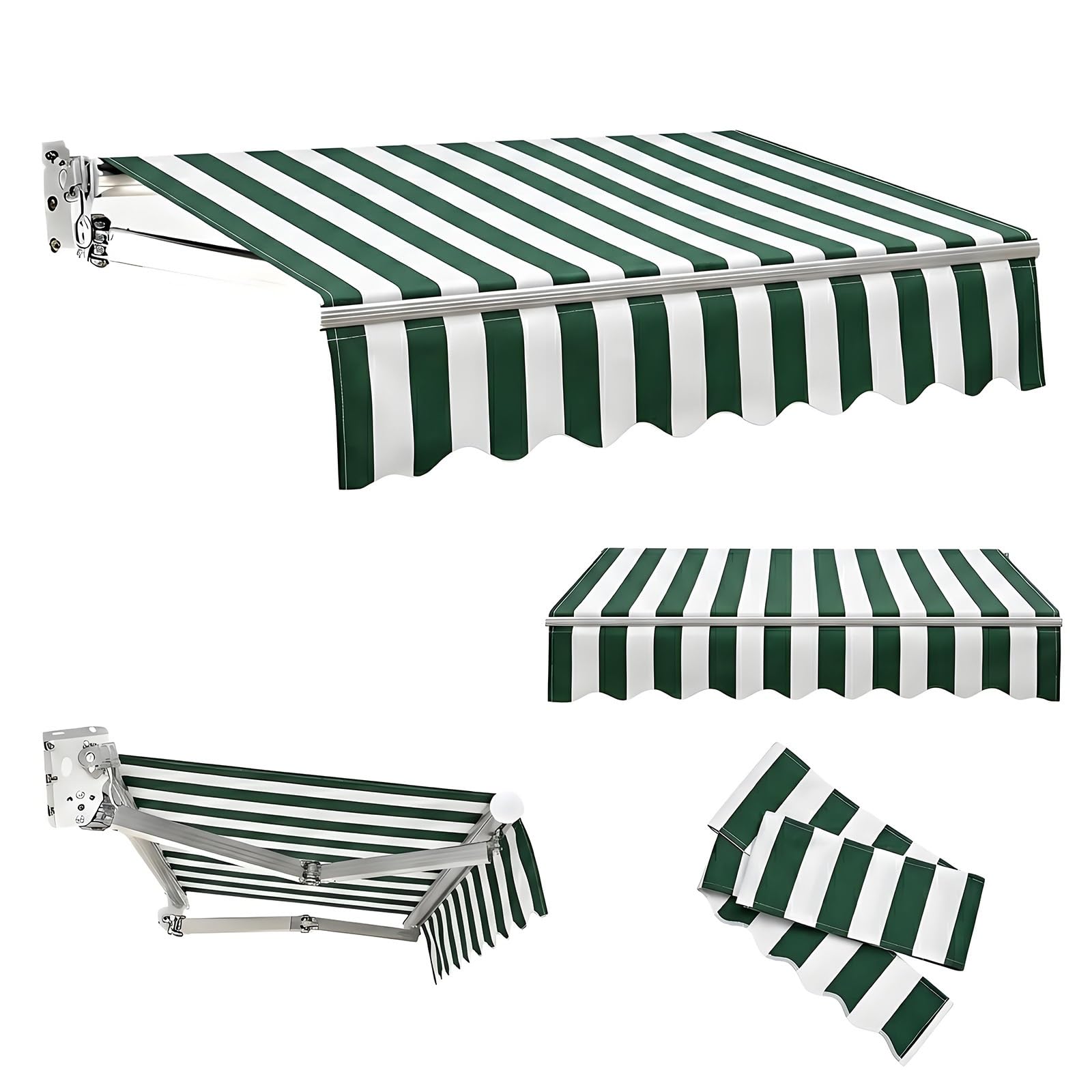 380g/㎡ Replacement Fabric for Patio Awning, Outdoor Sunshade Canopy Cover (Fabric Only), 3.0x2.5 m, 3.5x2.5 m, 4.0x3.0 m, Replacement Awning Top Shades Cloth for Balcony, Backyard, Cafe