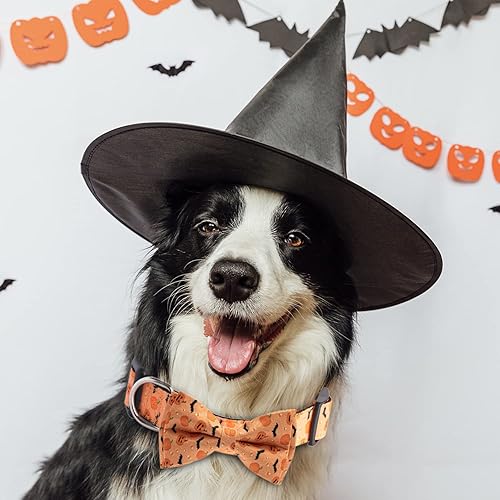 Miniatura 3 de TDTOK Collar de perro de Halloween con corbatín ajustable para Halloween, collar espeluznante para perro con hebilla de plástico ecológica,
