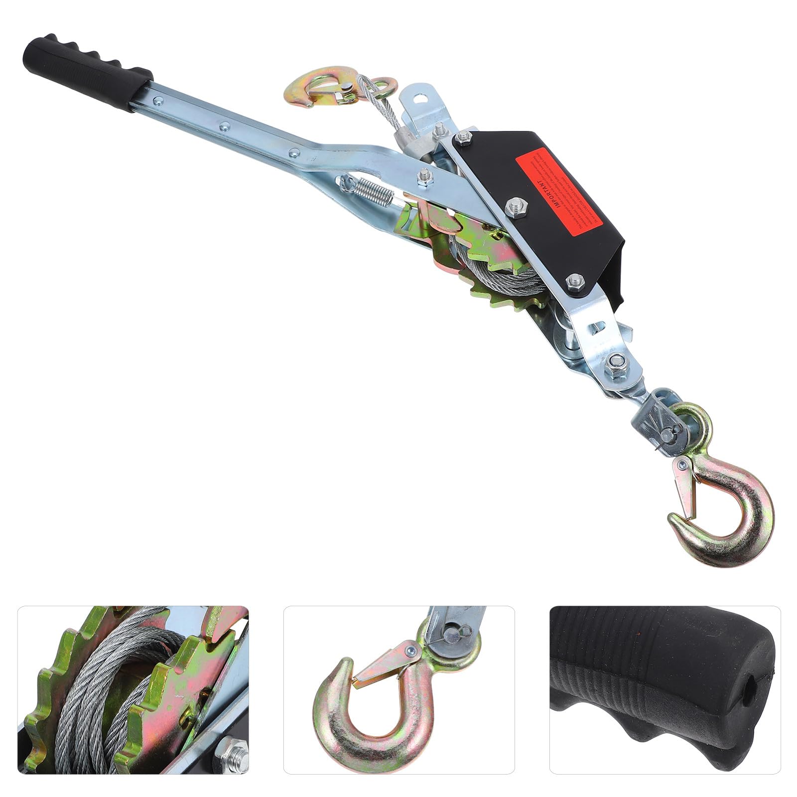 Kabelspanner Ratschenzug Stahlseilspanner 1t mit Doppelhaken Handzuggerät für Elektriker und Bootszubehör