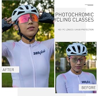 SCVCN Photochromic Cycling Glasses Frameless Sports sunglasses for Men Women - Ideal For Baseball, Bike, Golf, Running
