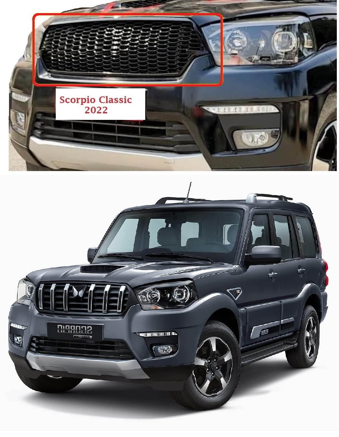 ModifyStyle LEXXUSS Style Front Grill Black Suitable for Scorpio Classic 2022 Onwards (Set of 1)