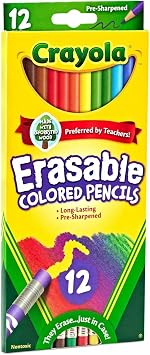 Crayola 68-4412 12 Piece Erasable Colored Pencils - 2 Pack