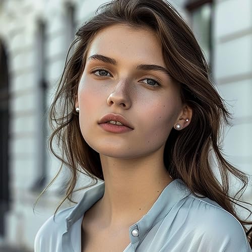 Miniatura 31 de YAMI Aretes de perlas negras, grises y blancas, perlas cultivadas reales, aretes de plata de ley 925 chapados en oro de 18 quilates, regalos