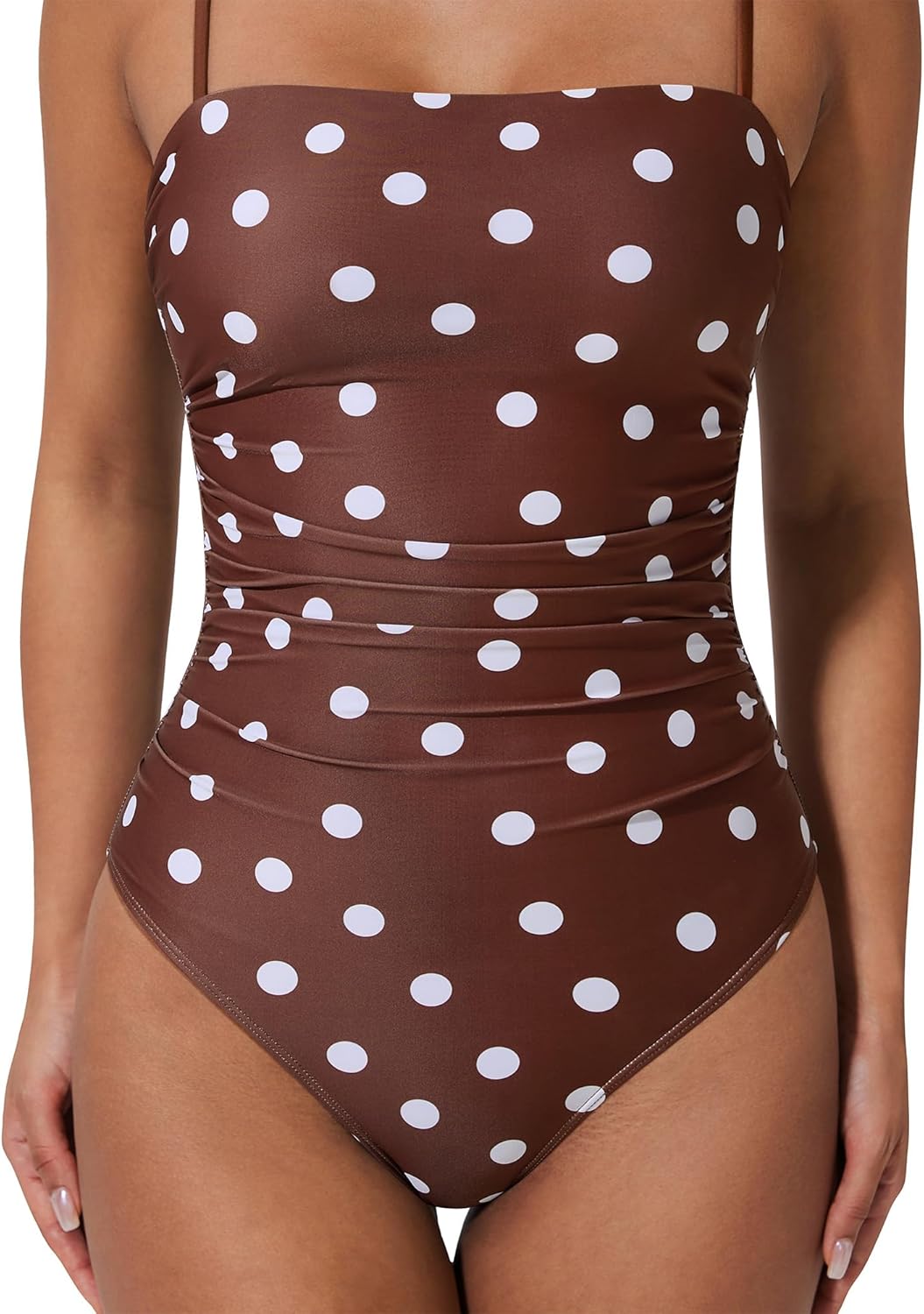SUUKSESS Women Sexy One Piece Swimsuit Tummy Control Square Neck Bathing Suit