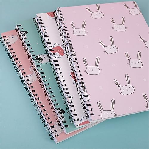 Miniatura 3 de Yansanido - Cuaderno de espiral, a rayas, de 80 hojas, color blanco, papel A5, 8.26 x 5.9 pulgadas, cuaderno de hoja blanca para estudiantes,