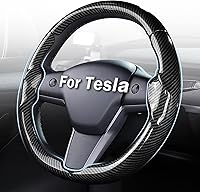 Vista 1 de Cubierta de volante para Tesla Model 3 (2017-2023) / Model Y (2020-2024), antideslizante, agarre cómodo, transpirable, personalizada para accesorios