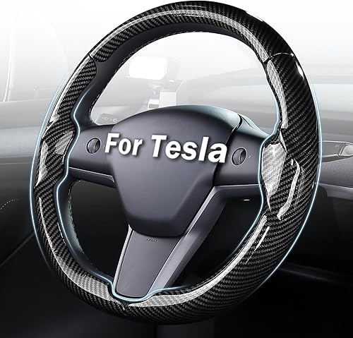 Cubierta de volante para Tesla Model 3 (2017-2023) / Model Y (2020-2024), antideslizante, agarre cómodo, transpirable, personalizada para accesorios