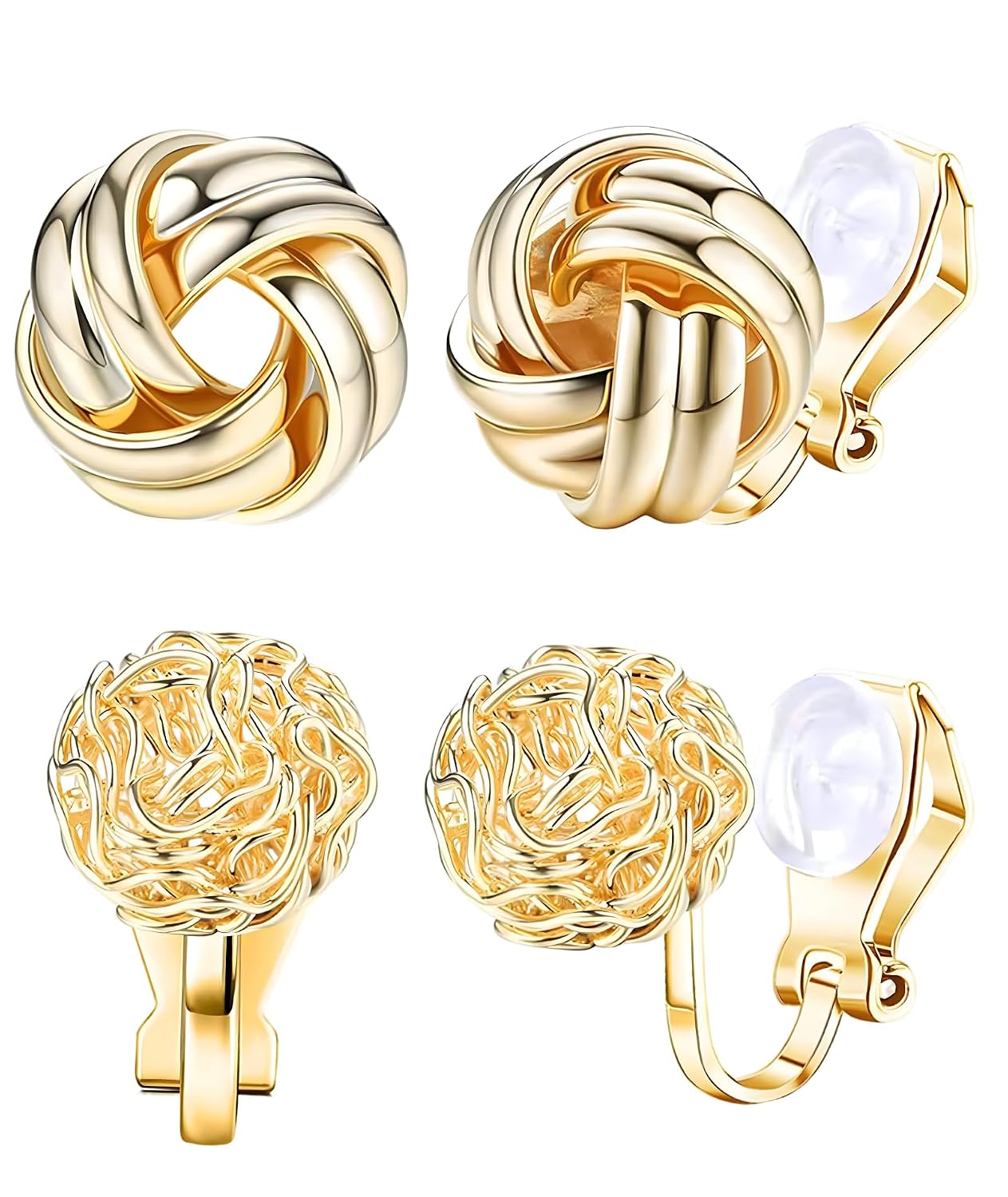 2 Pairs Clip On Earrings for Non Pierced Ears, Geometric Hollow Design, of Non Piercing Earrings for Women, Comfortable an... - Review, Price and Buying Guide