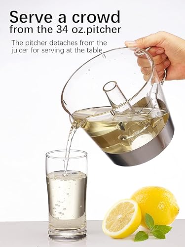 Miniatura 7 de Homeleader Exprimidor eléctrico de cítricos, exprimidor de naranja con filtro de control de pulpa, exprimidor de limón eléctrico para pomelo,