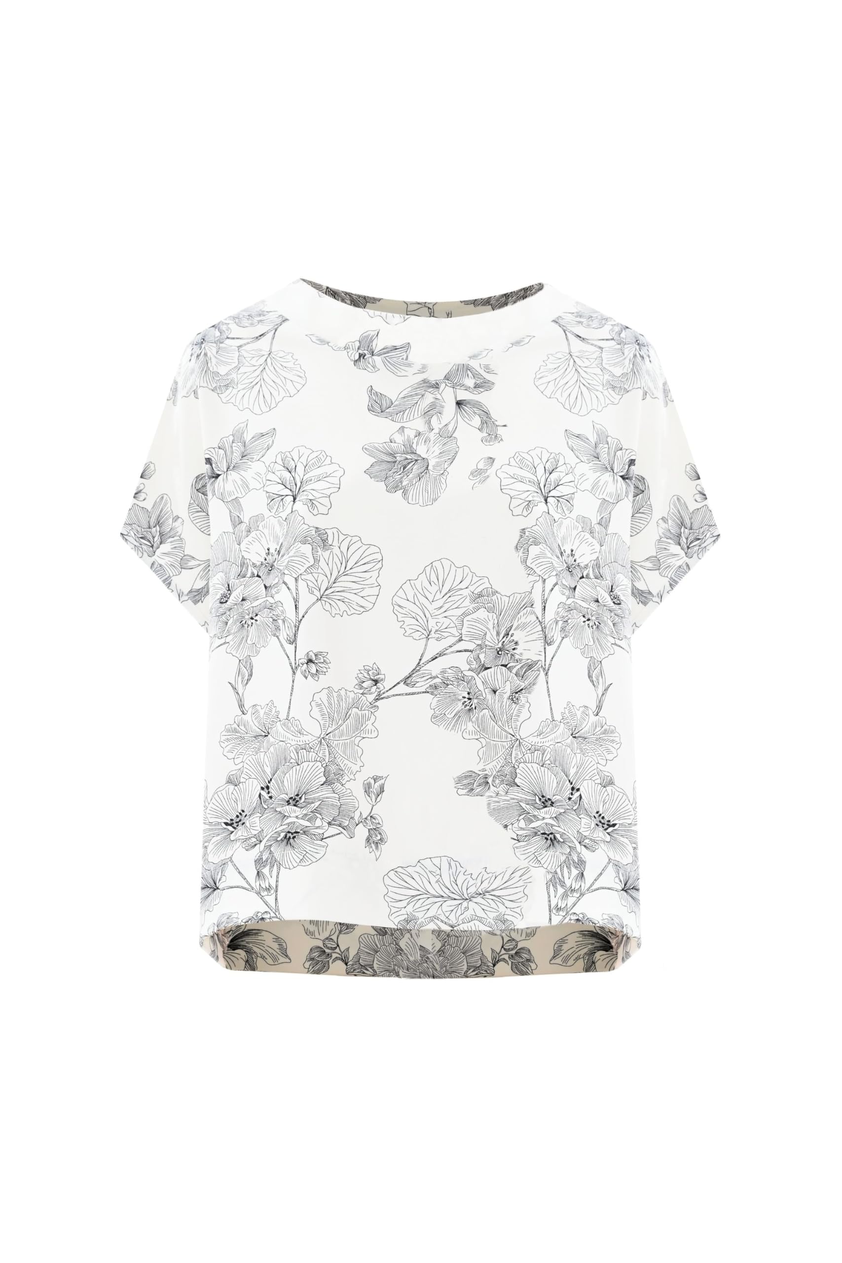 Kocca Blusa Donna Donna con Stampa Floreale a Maniche Corte MOD. Asya