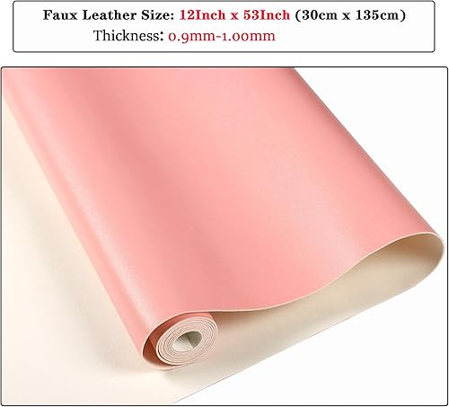 Vista 73 de Ramya 1 rollo de hojas de piel sintética de color liso albaricoque, 1 rollo de 12 x 53 pulgadas, la piel sintética es ideal para proyectos