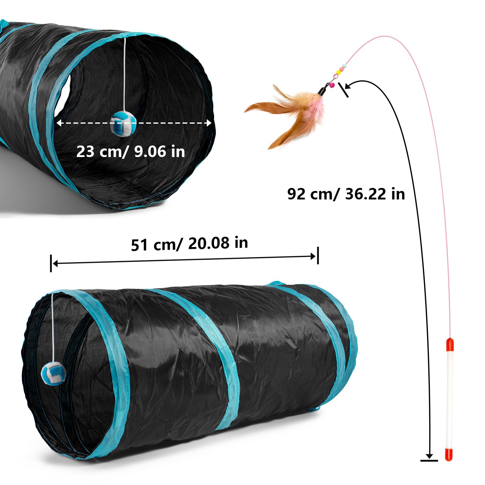 Foldable Katzen-Spieltunnel mit Versteck und Katzenkratzfunktion