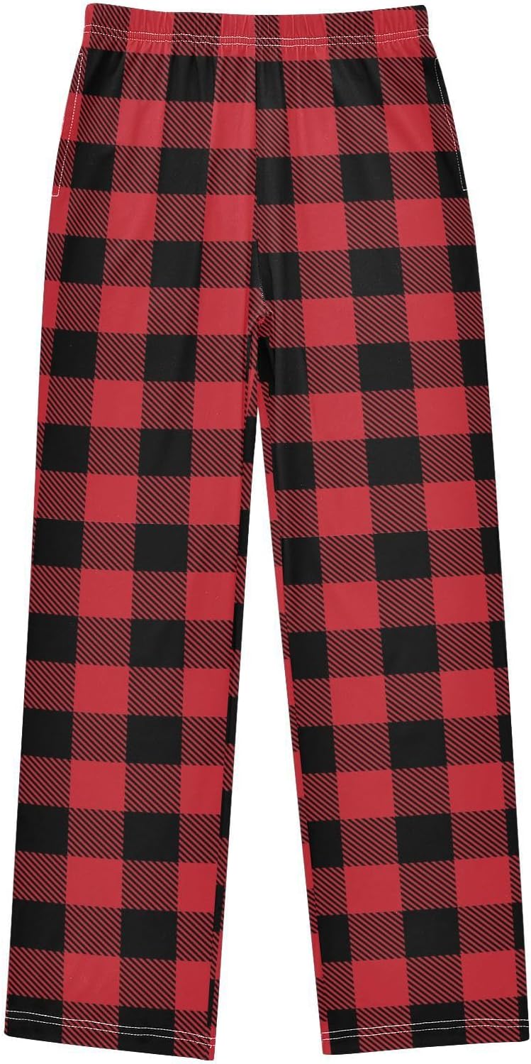 Orange Green Tartan Plaid Pajama Pants Pajama Bottoms Soft Sleep Pjs Lounge Pants S