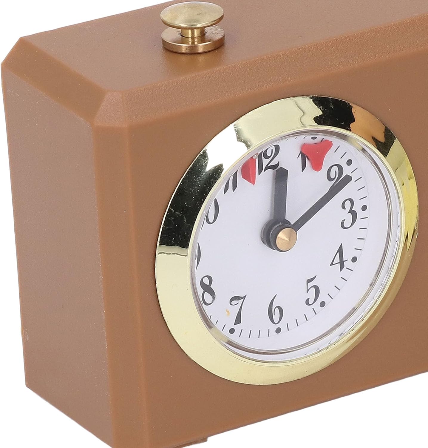 Mechanical International Chess Timer, Professional Digital Chess Clock, Vintage Portable Chess Game Timer with No Battery Required for Chess Match Training and (Tan)