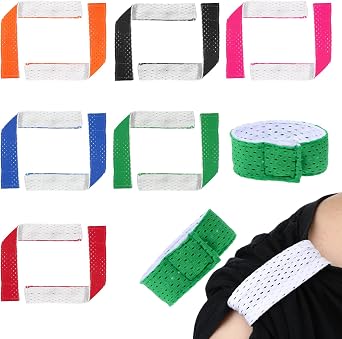 Ptwola 6 Pairs Jersey Sleeve Bands Breathable Shoulder Ties Holders Adjustable Shirts Straps Clips with Hook Loop Fasteners