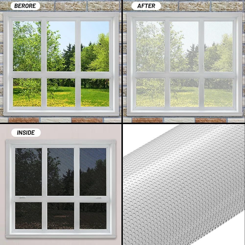 JSCARLIFE White Perforated Vinyl Window Film - Image 2