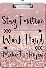 Fashion Clipboard, A4 Letter Size Wooden Decorative Clipboards for Teacher, Nurse, Doctor,Student and Kids, Cute Design for Standard Size 12.2" x 8.9" (C-Stay Positive)