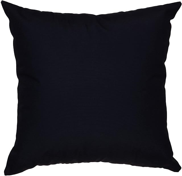 Rohi Outdoor Water Resistant Filled Cushions - PU Coating Waterproof Square Pillow for Garden, Patio, Couch, Tent, Balcony and Sofa (Black, 18" x 18")