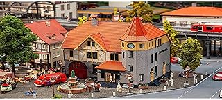 FALLER HO Scale Town Hall with Fire Department Garage -- Kit - 8-1/8 x 6-5/8 x 8-1/2