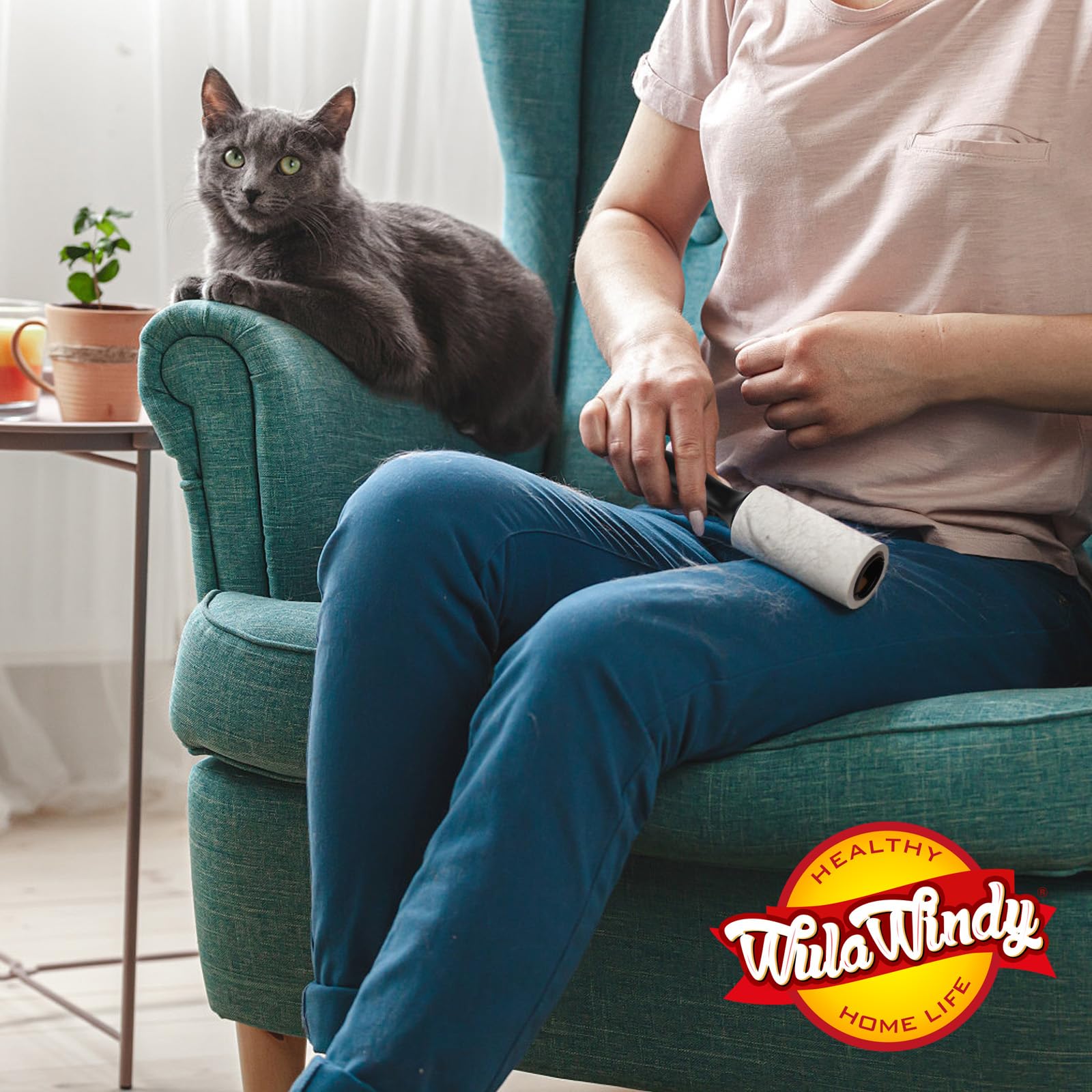 WulaWindy Lint Roller for Pet Hair, Extra Sticky Lint Rollers Pet Hair Remover for Clothes, Work Great on Pet Hair Value Pack (4 Pack) - image 5