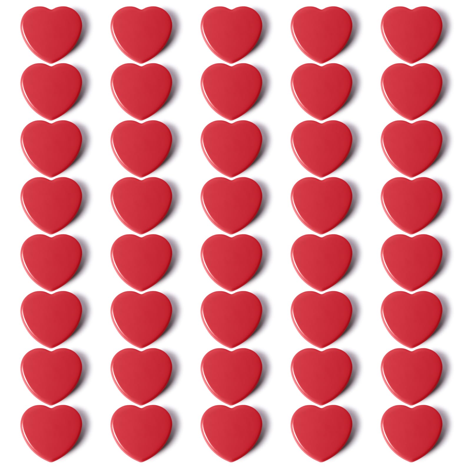 PYJLBX Red Heart Fridge Magnets - 40PCS Small Strong Magnet, Cute Mini Whiteboard Magnets for Crafts & Notice Board - Colourful Decorative Heavy Duty Magnets for Home, Kitchen, Map, Office & School