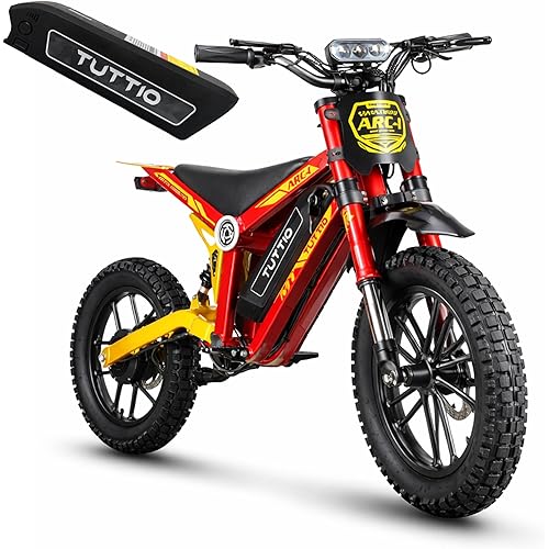 Tuttio ARC-I 36V 13AH/26AH Electric Dirt Bike with Replaceable Battery,750W Peak Motor Electric Motorcycle - Up to 22MPH & 25/50 Miles Long-Range,5-Speed Modes Motorcycle for Kids Ages 5-8