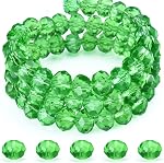 Dowarm 200 pièces Briolette en cristal perles pour la fabrication de bijoux, 8MM Rondelle Perles en cristal pour l'artisanat Charmes à vin Chimes à vent Catcheurs de soleil, Briollete Rondelle Trouver des perles d'espacement (Crystal AB, 8MM)