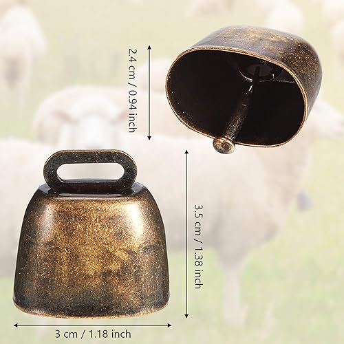 Miniatura 2 de Campanas de cobre de vaca, caballo, oveja, pastoreo, campanas pequeñas de latón, ganado, granja, campanas de bronce ruidosas, campanas de hierro de