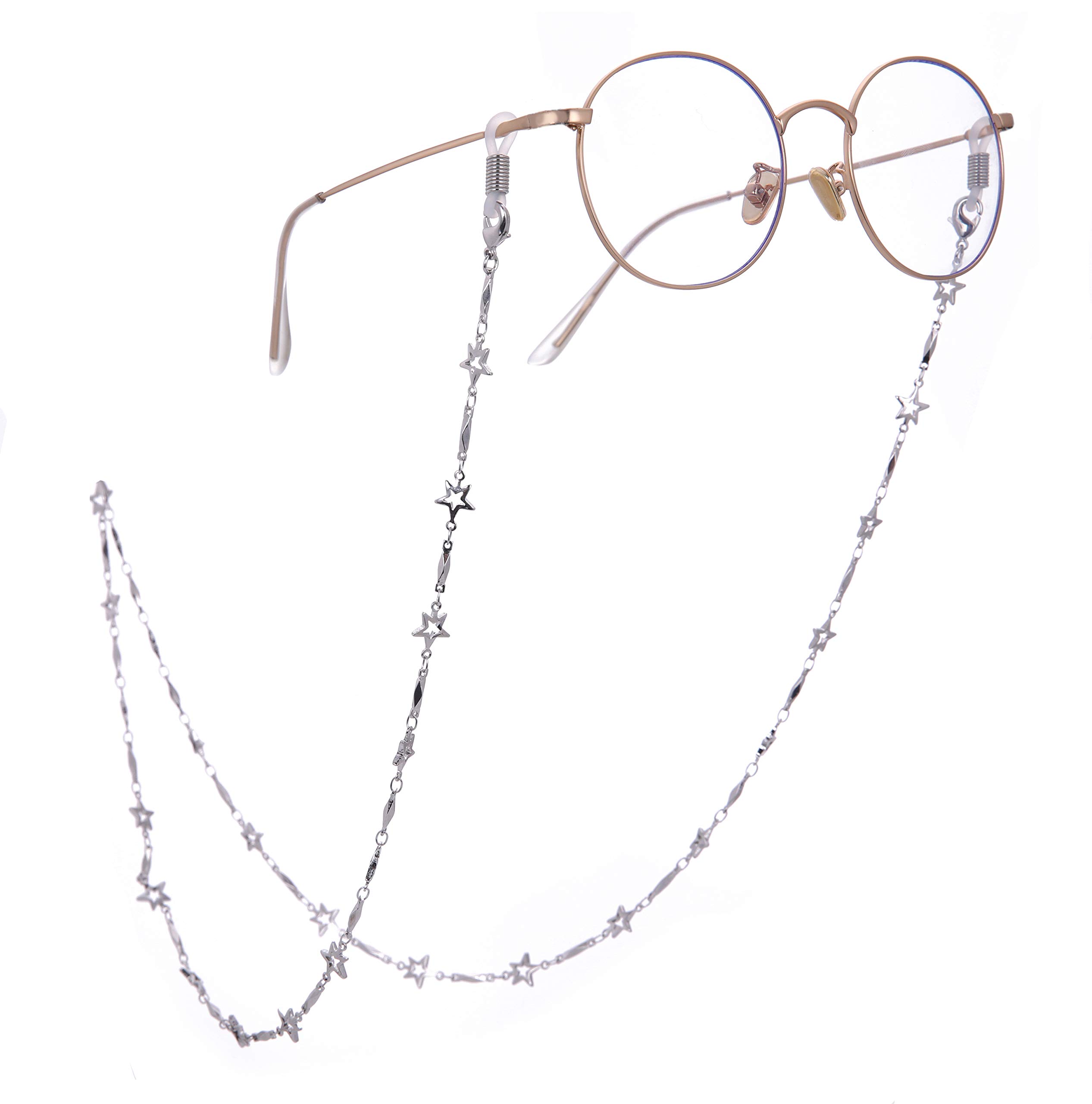 cooltime Cadena para gafas con diseño de estrellas de cinco puntas, accesorio para hombre y mujer