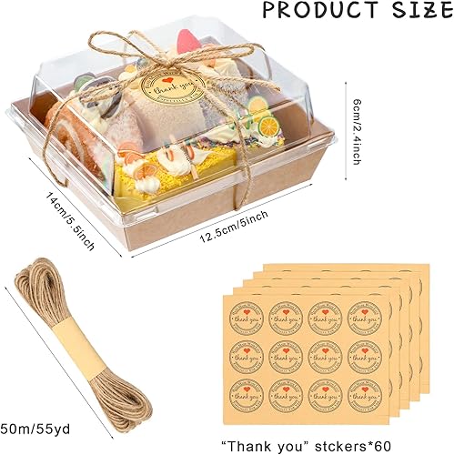 Miniatura 2 de Sieral Paquete de 60 cajas pequeñas de embutidos con tapas transparentes, mini contenedores de alimentos, cajas de charcutería desechables con