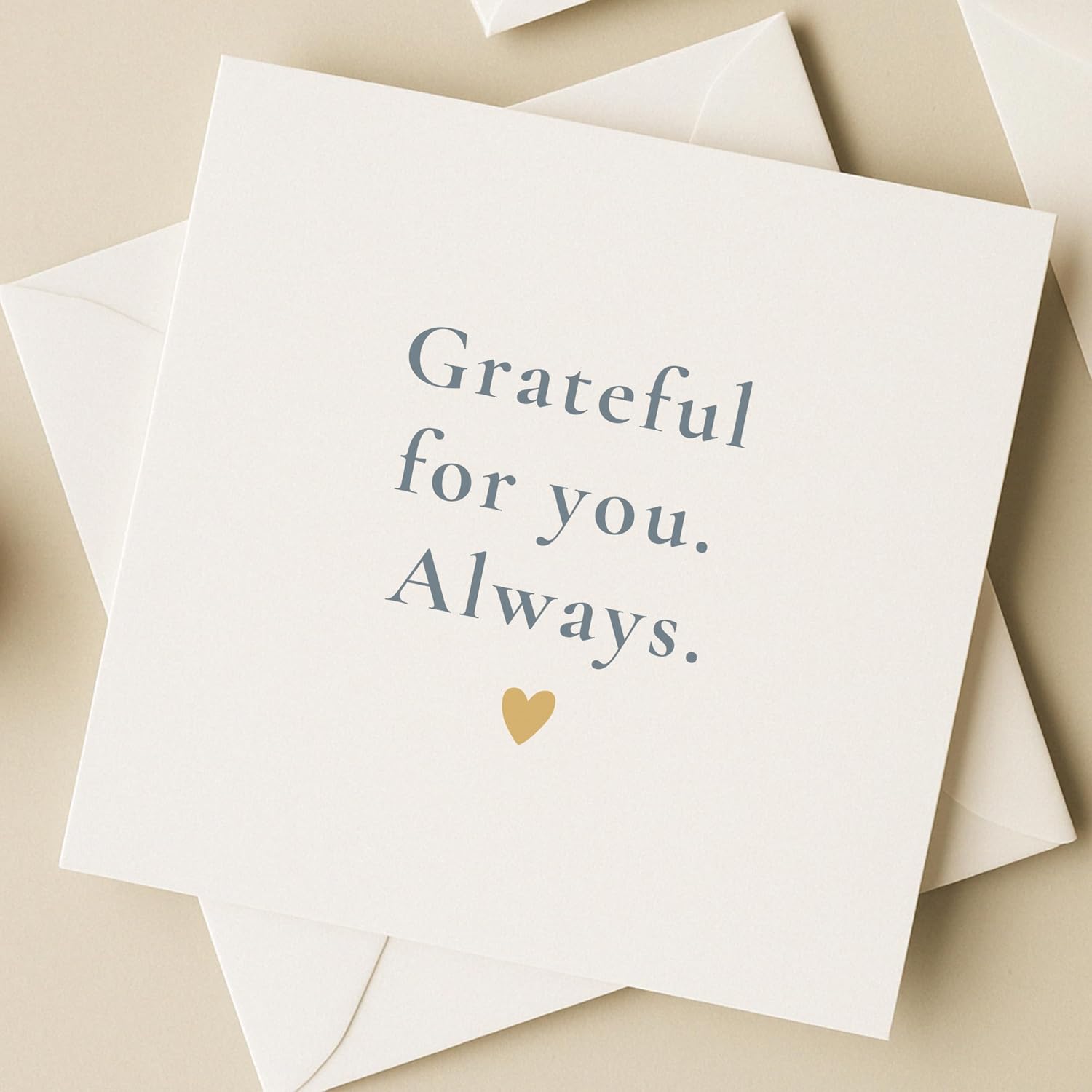 TEEMI Grateful For You. Always. | Simple Thank You Card for Friends, Family or Partner | Minimalist Emotional Greeting Card image 2