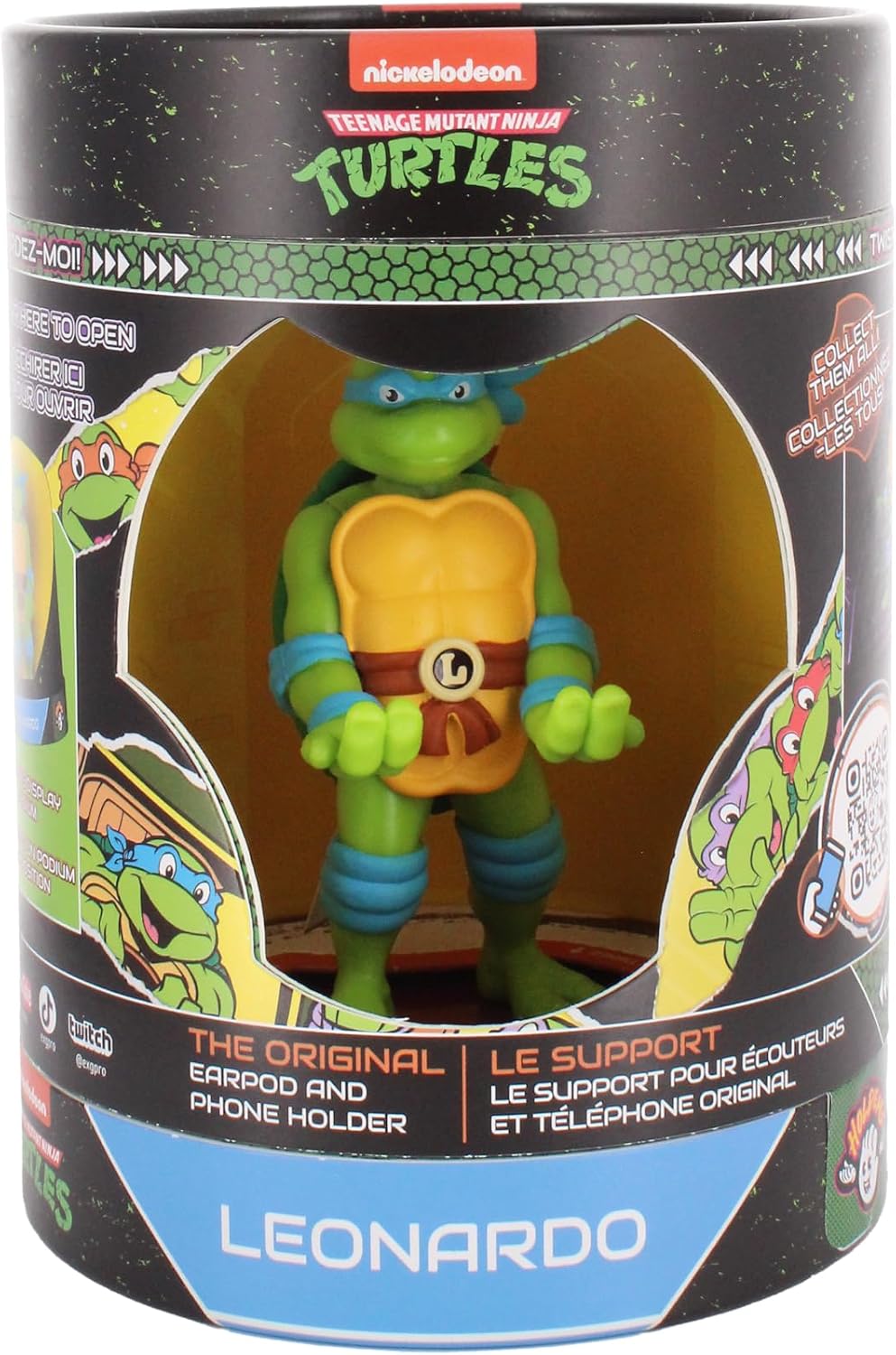 Cable Guys Minis Teenage Mutant Ninja Turtles Leonardo Soporte Movil y Auriculares In Ear – Soporte movil Mesa para Auriculares y Dispositivos pequeños, Porta telefono Escritorio, Accesorios Gaming 7