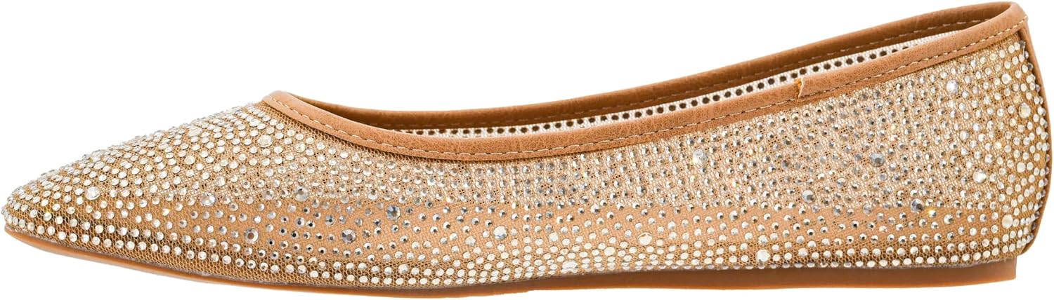 Corkys Footwear Hey Girl It's A Vibe Slip-on Ballerina Flat - Rhinestone Mesh Body, Closed Toe, Breathable and Lightweight Elegance, Comfortable and Lightly Cushioned Insoles