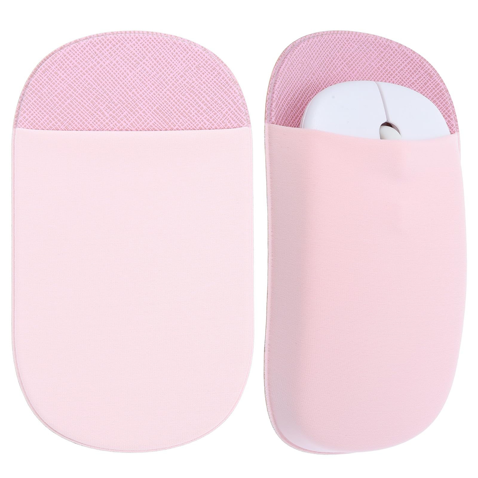 Support de souris fin pour ordinateur portable, pochette universelle pour souris sans fil pour ordinateur portable, rose adhésif, sans résidus de colle