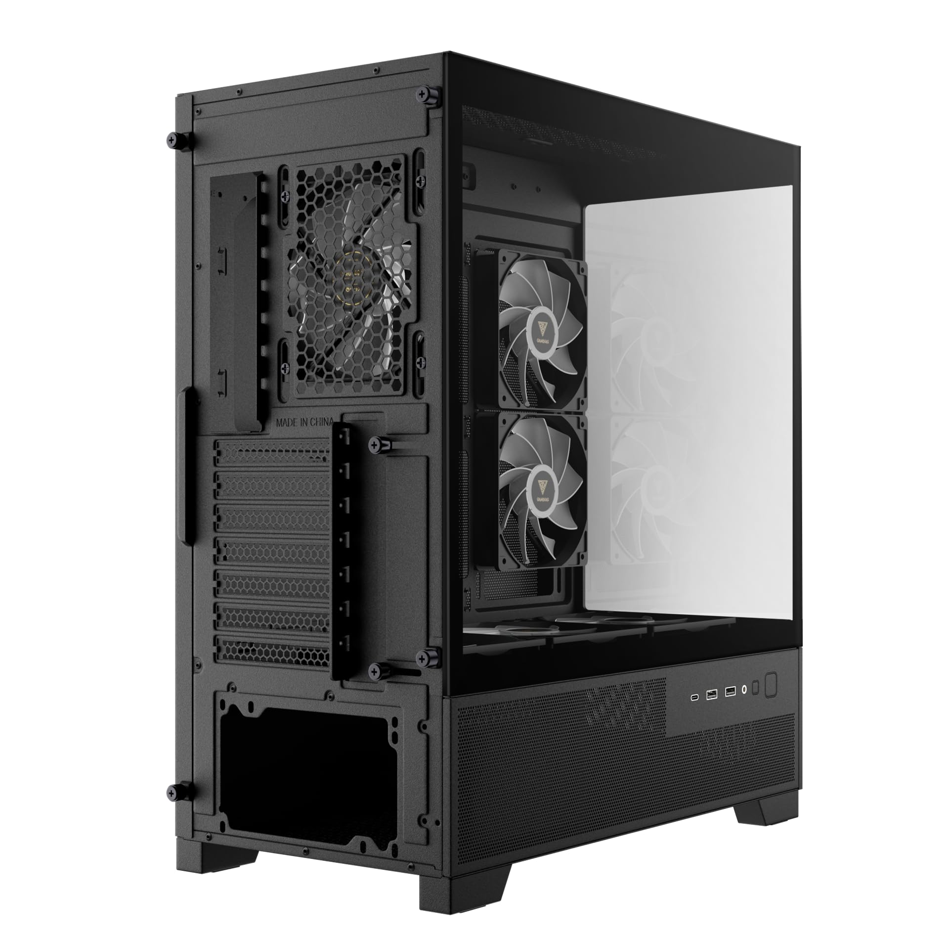 Gamdias AURA GC12 - Custodia per gamer, 6 ventole, colore: Nero