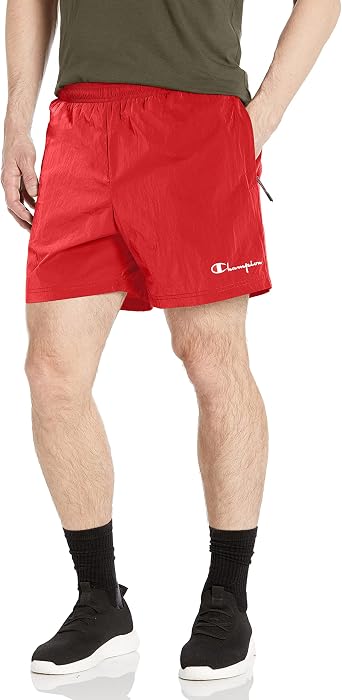 Champion Mens Warm-up Shorts, Nylon Shorts for Men, Gym Shorts for Men, Athletic Shorts, 6"