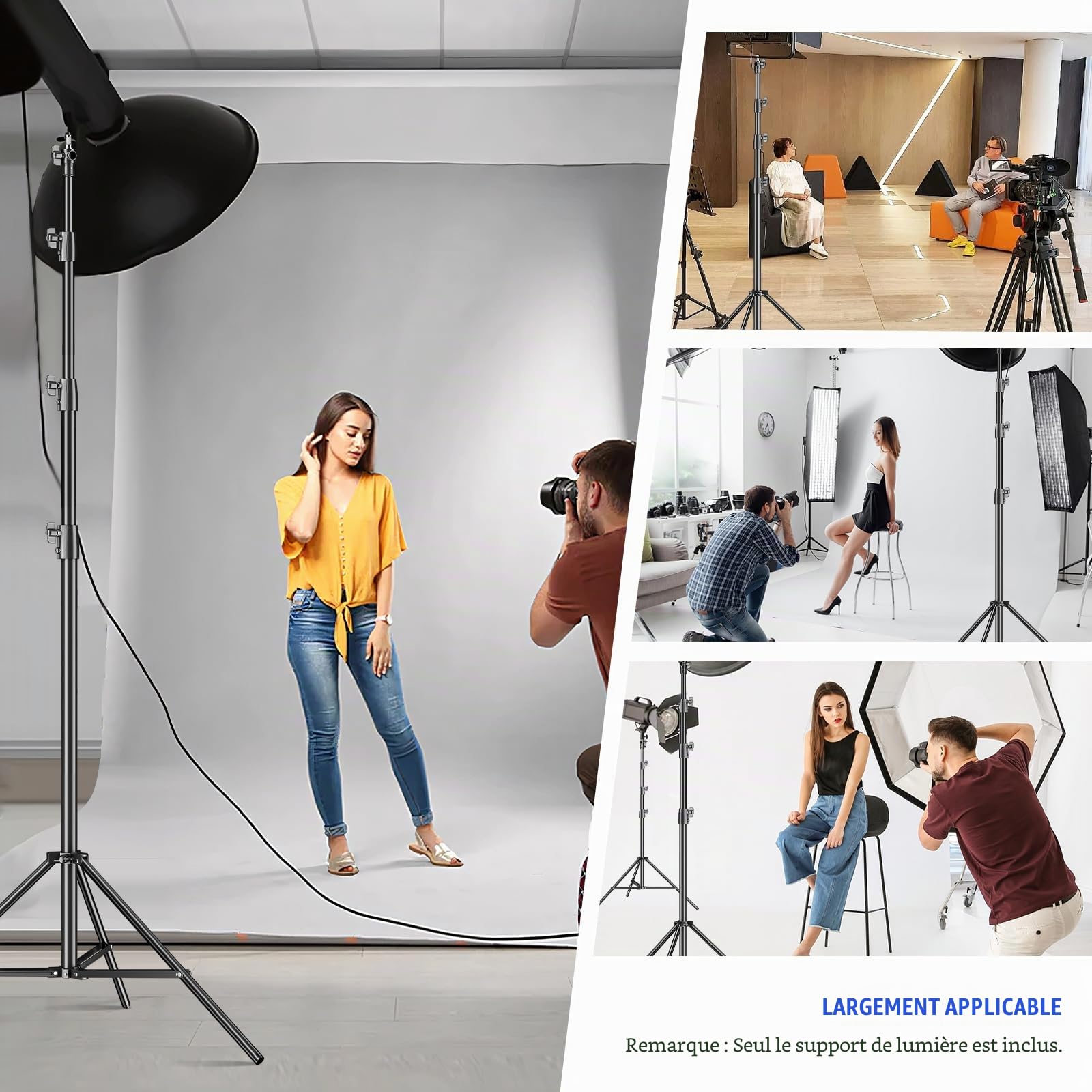 Soonpho 350cm Pro Trépied de Lampe Studio Support de Lampe à Ressort Light Stand Alliage d'aluminium Lampe trepied pour softbox,réflecteurs,Photographie