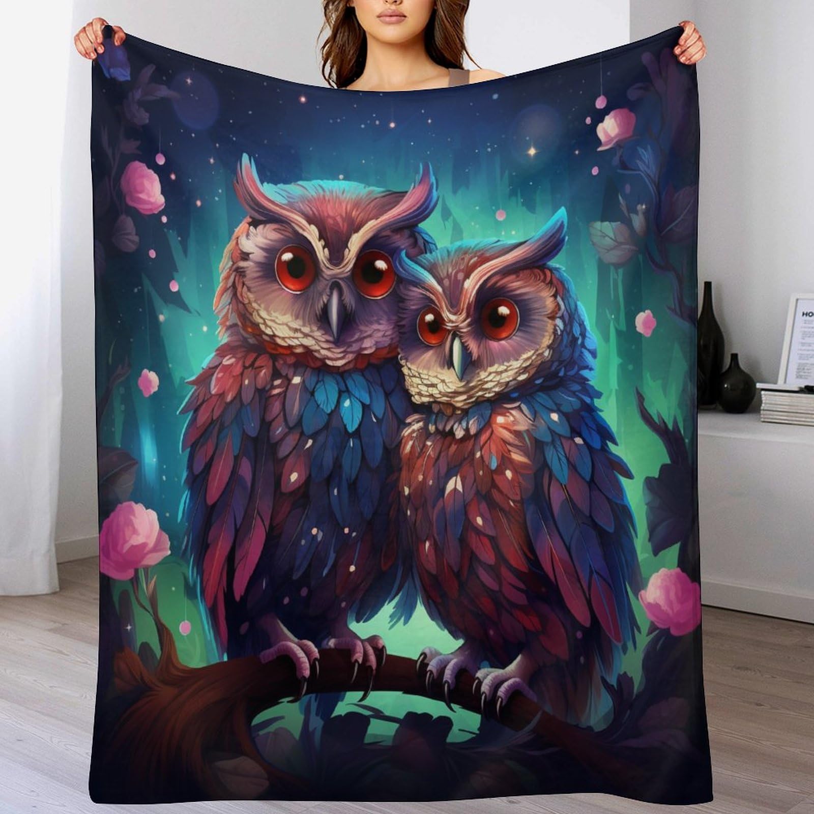 Manta de búho suave de 180 x 200 cm para regalar en invierno 1
