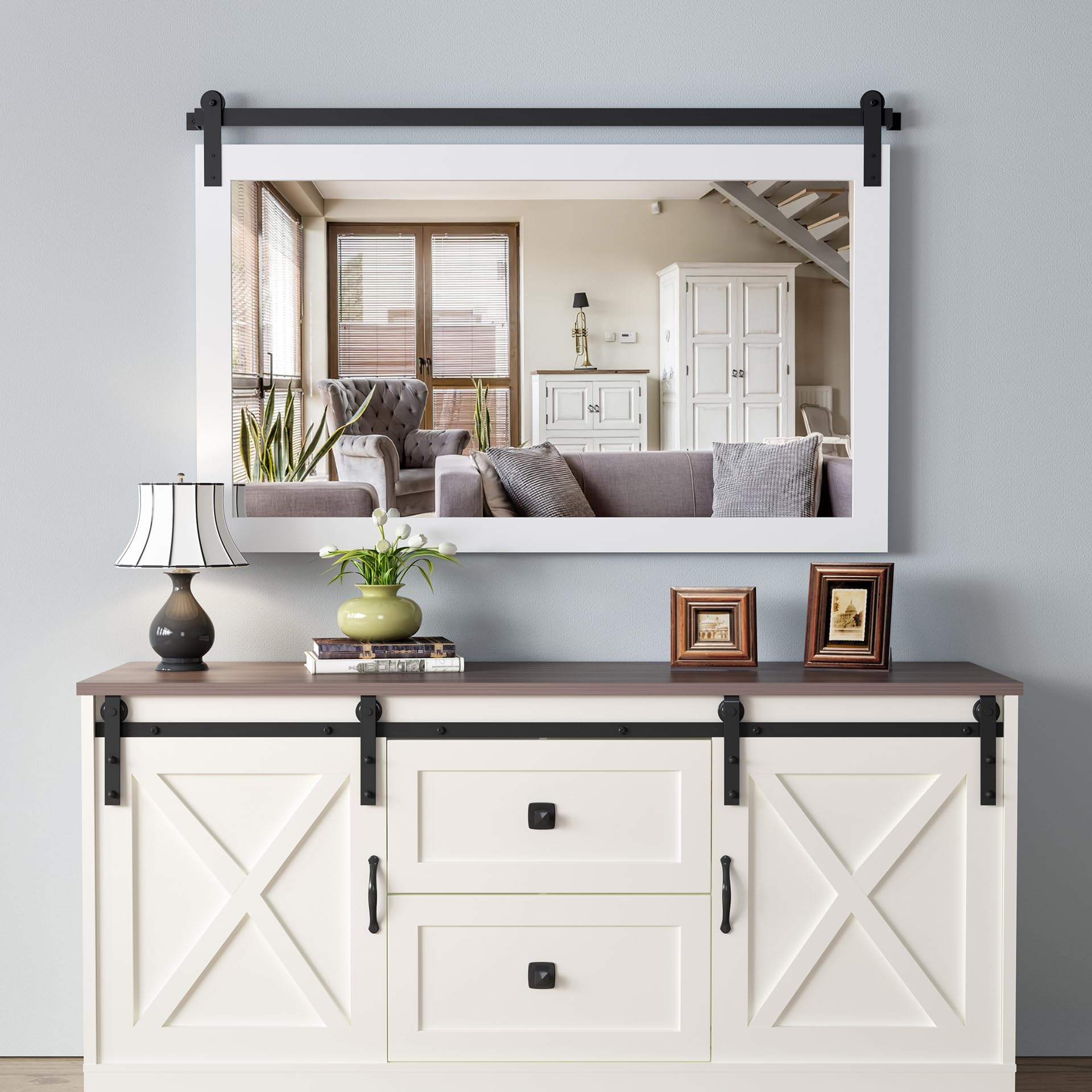 COGOOD Farmhouse Bathroom Mirrors for Over Sink - 30 x 45 Pure White