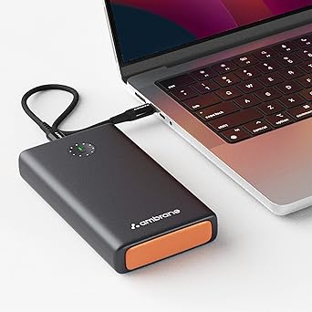 Ambrane 100W Fast Charging Powerbank for MacBook, Type C Laptop & Mobile Charging, USB-A Output 25,000mAh Battery, Triple Output, Power Delivery & Quick Charge (Powerlit Ultra, Black)